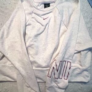 Nike women heather cropped sweater, like new.